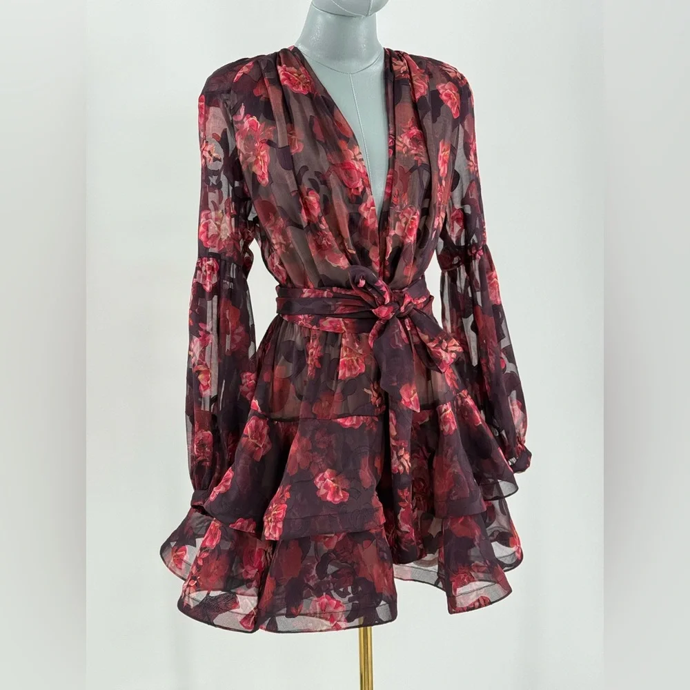 🆕 BRONX & BANCO 🧿 NWOT Bedouin Coastal Mini Dress, Rose Burnout - Sz S US 4 - Picture 5 of 17